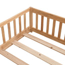 Solid Wood Floor Bed With Door And Fence For Children by HouseOfZazla