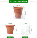 D'vine Dev 6 Inch Design Self Watering Pot for Indoor Plants, Terracotta Planter with Cylinder Glass Cup, 37-X-B-1 by GreenHaven Gardens