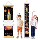 Personalized Name Growth Chart Wall Decor for Kids – Canvas Removable Height Chart Measuring Ruler 59" x 7.9" (Rocket) by TinyTreasures Baby Boutique