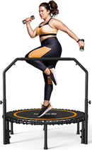 BCAN 40"/48" Mini Rebounder Trampoline for Adults with Bar, 450/550LBS Fitness Trampoline with Bungees, Adjustable Handle, Stable & Quiet, Indoor Outdoor, Whole-Body Workout & Relaxation at Home by TinyTreasures Baby Boutique