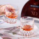 KAMMAK Crystal Whiskey Glasses Set of 2, 7.27oz Old Fashioned Glasses Stemless, Hand Blown White Cocktail Glasses, Engagement Gifts for Couples, Women, Men by CozyNest Decor