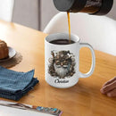 Custom Mechanical Art Mug 15oz, Personalized Steampunk Gnome Coffee Mug, Customized Name Ceramic Cup, Fantasy Enthusiasts Mug, Gnome White Mug With Steampunk Themed, Gift For Men by CozyNest Decor