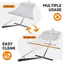 2 Person Outdoor Hammock with Stand, Cotton Rope Hammock with Polyester Pad, Adjustable Steel Frame, Portable with Carrying Bag – for Patio, Backyard, Garden, Beach, Cloud-Gray by GreenHaven Gardens