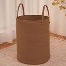 Large Woven Laundry Basket Hamper,80L Cotton Rope Storage Bin for Blankets,Toys and Clothes,Decorative Tall Nursery Hamper for Living Room,Baby Nursery,Bathroom and Bedroom,Golden Jute by CozyNest Decor