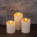 Homemory Dripping Wax Flameless LED Pillar Candles, Battery Operated with Remote Control and Timer, Set of 3, 5" H x 4" W x 6" D by CozyNest Decor