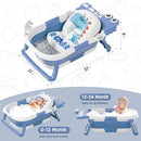 TPN Collapsible Baby Bathtub, Baby Bath Tub with Soft Cushion & Real-Time Thermometer, Baby Bathtub Infant to Toddler Tub (0-36 Months), Portable Newborn Travel Bath tub by TinyTreasures Baby Boutique