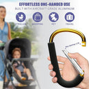 sprookber 6.7 Inch Large Stroller Hooks for Diaper Bags & Purses, Heavy Duty Mommy Hooks for Shopping, Grocery, Backpack – Baby Stroller Accessories, Set of 2 (Gold) by TinyTreasures Baby Boutique