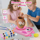 Pottery Wheel for Kids, Girls Arts and Crafts Toys for Kids Ages 8-12,Pottery Studio Craft Kit with 3 Pack Air-Dry Clay, Art Supplies for Kids Toys Girls Birthday Gift for 6 7 8 9 10 11 12+（Pink） by TinyTreasures Baby Boutique