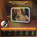 Baby Car Mirror with Light, 7 RGB Light Rear Facing Baby Car Seat Mirror with Remote Control Rechargeable 360° Rotation Hook Clip Design Wide View Shatterproof by TinyTreasures Baby Boutique