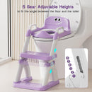 Potty Training Seat, Toddler Toilet Seat for Kids Boys Girls, 2 in 1 Potty Training Toilet for Kids, Splash Guard Anti-Slip Pad Step Stool, Adjust High Potty Chair for Toddler Kid Boys Girls by TinyTreasures Baby Boutique
