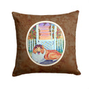 Collie Decorative Throw Pillow 14x14 Indoor Outdoor Accent Cushion, Fabric Cover with Insert for Sofa, Bed, Porch & Living Room