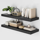 Heimlove 36 Inch Wall Shelf Bathroom Shelves Set of 2, 12" Deep Black Floating Shelves for Wall, Wall Mounted Shelves for Books Living Room Laundry Room Bedroom Kitchen Home Office by CozyNest Decor