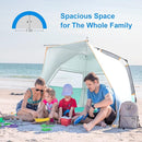 WolfWise 3-4 Person Easy Up Beach Tent UPF 50+ Portable Instant Sun Shelter Canopy Umbrella with Extended Zippered Porch, Mint Green by TinyTreasures Baby Boutique