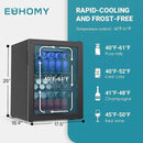 EUHOMY 100 Can Beverage Refrigerator cooler-Mini Fridge Glass Door for Beer Drinks Wines, Freestanding Beverage Fridge with Adjustable Shelves Blue LED for Home/Office/Dorm/Bar, 2.7 cu.ft by CozyNest Decor