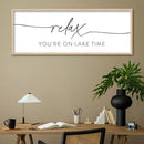 SRSZHIYUE Relax You're On Lake Time Wall Decor Above Bed Sign 32"×12" for Lake House Bedroom Over Bed Large Wood Framed Hanging Art (Wood) by CozyNest Decor
