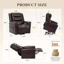 COLAMY PU Leather Electric Power Lift Chair,Lift Recliner Chair with Thick Cushioned Padding Backrest for Living Room, Office, Bedroom （Darkbrown） by CozyNest Decor