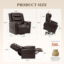 COLAMY PU Leather Power Lift Chair with Massage and Heat,Electric Lift Recliner Chair with Thick Cushioned Padding Backrest for Living Room, Office, Bedroom -Darkbrown by CozyNest Decor