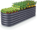 17" Tall Raised Garden Beds Outdoor - Galvanized Aluminum-Magnesium Stainless Steel Durable Metal Planter Box for Growing Plants, Vegetables, Flowers, Fruits (Deep Grey) by GreenHaven Gardens