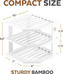 Cabinet Organizer Shelf - Bamboo Corner Rack for Kitchen Counter, Cabinet Space Saver for Plates, Dishes, Bowls, Bread Pantry, Bathroom Storage or Countertop Stand, White by CozyNest Decor