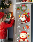 Christmas Window Clings - 9 Sheets 162 Pcs Cute Xmas Decorations for Winter Holiday Home Party Santa Reindeer Snowman Gingerbread Snowflake Stickers for Glass Double-Sided Static Window Decals by CozyNest Decor