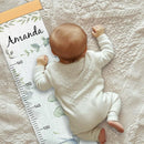 Personalized Name Growth Chart for Wall, Eucalyptus Leaves Canvas Height Chart for Kids Baby Child Toddler Boys Girls, Canvas&Wood Growth Chart for Wall Room Nursery Decor,Easy Care by TinyTreasures Baby Boutique