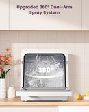 HAVA Countertop Dishwasher with Water Softener and Enhanced Energy Efficiency, Portable Dishwasher with 8 Wash Programs, Child Lock & Delayed Start Function, No Installation Needed - Misty Lilac by TinyTreasures Baby Boutique