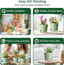 6 inch Self Watering Pots for Indoor Outdoor Plants, 6 Pack Flower Plant Pots with Drainage Holes and Clear Reservoirs, Visible Water Level, Plastic Planters with Wicking Rope, Green by GreenHaven Gardens