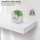 Fun Memories Handcrafted European Pine Floating Shelves - Natural Rustic Wooden Wall Shelf Set of 2-24 Inch Storage Shelf Display Shelf for Kitchen Bathroom Living Room Bedroom Farmhouse - White by CozyNest Decor