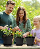 homenote Plant Pots,6/7.5 Inch Flower Pots for Plants Plastic Planters for Indoor with Multiple Drainage Holes and Trays, for All Home Garden Flowers Succulents,Outdoor(Black,10 Pack) by CozyNest Decor