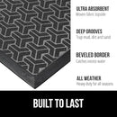 GORILLA GRIP 100% Waterproof All-Season WeatherMax Doormat, 72x24, US Designed Natural Rubber, Stain and Fade Resistant, Low Profile Indoor Outdoor Door Mats, Easy Clean Patio Mat, Slate Geometric by CozyNest Decor
