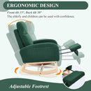 NIOIIKIT Oversized Nursery Rocking Chair, Teddy Upholstered Glider Chair with Footrest, Large Glider Rocker with Side Pocket, Rocking Accent Chair, Glider Recliner for Living Room (Green Teddy) by TinyTreasures Baby Boutique