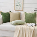 MIULEE Pack of 2 Couch Throw Pillow Covers 26x26 Inch Beige Farmhouse Decorative Pillow Covers with Stitched Edge Soft Chenille Solid Dyed Spring Pillow Covers for Sofa Bed Living Room by CozyNest Decor