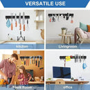 Magnetic Knife Holder for Wall 20 Inch, No Drilling black knife magnetic strip with 4 Hooks, Strong Magnet Knife Holder strip, Magnetic Knife Rack Bar for Kitchen Knives and Tools by CozyNest Decor