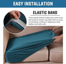 H.VERSAILTEX Velvet Stretch Couch Cushion Cover Plush Cushion Slipcover for Chair Loveseat Sofa Cushion Furniture Protector Seat Cushion Sofa Cover (2 Piece Large Sofa Cushion Covers, Deep Teal) by CozyNest Decor