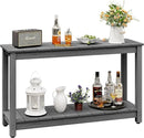 Outdoor Console Table, 48" Weather Resistant HIPS Patio Side Table, 440LBS Weight Capacity, 2-Tier Multifunctional Buffet Bar Storage Organizer for Garden Deck, Gray by GreenHaven Gardens