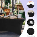 ABCCANOPY 4 FT Black Spandex Table Cover Stretch Fitted Wrinkle Resistant Tablecloth Reuse for Rectangular Folding Table Patry Event Wedding Banquet Protector by CozyNest Decor