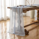 3pcs Light Blue Gauze Rustic Cheesecloth Table Runner 120 Inch 10 FT for Wedding Baby Shower Bridal Shower Birthday Engagement Garden Outdoor Party Long Sheer Boho Decorations by CozyNest Decor