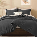 Litanika Dark Grey Oversized King Comforters Super King Plus Size, 3 Pieces Lightweight Solid Bedding Comforter Set, All Season Fluffy Bed Set (128x120In Comforter & 2 Pillowcases) by CozyNest Decor