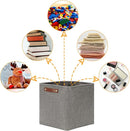 DULLEMELO 12 inch Cube Storage Bins, Large Collapsible Grey Storage Baskets for Square Cubes Organizing, Fabric Boxes Bins for Shelves Nursery Home Office Storage(4 Pack - 12" Grey) by TinyTreasures Baby Boutique