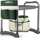 Foldable Garden Kneeler Seat Heavy Duty [Upgraded Widened Thick Kneeling Pad] Garden Stool with Large Garden Tool Bags with Pockets - Portable Garden Bench Gardening Gifts for Parents by GreenHaven Gardens