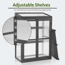 MCombo Wooden Cold Frame Greenhouse, Raised Flower Planter Shelf Protection for Outdoor Indoor Use, 0760 (Dark Grey) by GreenHaven Gardens