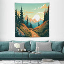 HZOHNAGO Mountain Tapestry Forest Mountain Sunrise Road Pattern Printed Wall Tapestry Wall Hanging for Bedroom Living Room Dorm 60" W x 60" H by CozyNest Decor