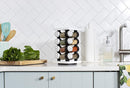 Orii Spice Rack 16 Jar Set White Filled with Spices - Rotating Standing Rack Shelf Holder & Countertop Spice Rack Tower Organizer for Kitchen Spices by CozyNest Decor