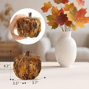 naturevibe 4.3 Inches Elegant Feathered Pumpkin Decor Set of 4 for Thanksgiving Decorations, Natural Feather Pumpkins as Fall Home Decor,Centerpieces for Tables or Autumn Harvest Gifts by CozyNest Decor
