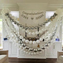 White and Silver Linking Balloons, 100PCS 6 Inch Small Metal Silver Quick Link Balloons for Making Balloon Wall Heart Arch Tails Balloon for Wedding Birthday Baby Shower Graduation Party Decorations by CozyNest Decor