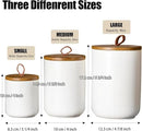 White Canister Sets for Kitchen, 3pcs Ceramic Canisters with Airtight Wooden Lid, Food Storage Jar, Large Kitchen Storage Containers for Serving Coffee Beans, Tea, Sugar, Salt, Spices by CozyNest Decor
