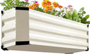 KING BIRD Raised Garden Bed Kit with Bottom 2025 Upgraded Galvanized Planter Garden Box Outdoor & Indoor for Gardening, Vegetables, Flowers, Beige, 35.4x11.8x11.8 in by GreenHaven Gardens
