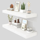 Heimlove 36 Inch Floating Shelves for Wall Set of 2,White Wall Shelves for Storage & Decor - Heavy Duty with Invisible Brackets,Perfect for Living Room,Bedroom,Home Office by CozyNest Decor