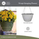 The HC Companies Wrapt Hanging Planters - Lightweight Plant Pot Hanger for Hanging Plants, Vegetables & Herbs - Outdoor & Indoor Hanging Basket for Plants (13" White, Pack of 2) by CozyNest Decor