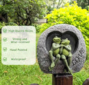 Artisan Flair Lover Frog Statues for Garden - Resin Frogs Couple Figurines Romantic - Yard Animal Decor Frog Stuff Outdoor Lawn Ornament, Green, 7.09 X 4.33 X 7.09 Inches, AF15813 by GreenHaven Gardens